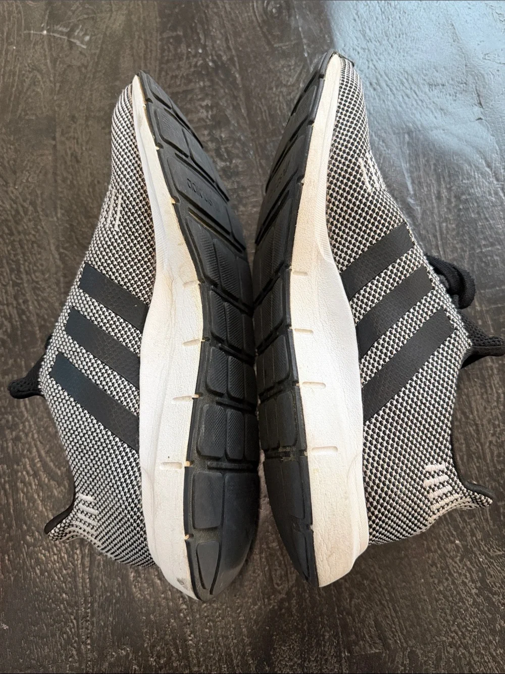 adidas Men’s Black and White Knit Athletic Sneakers